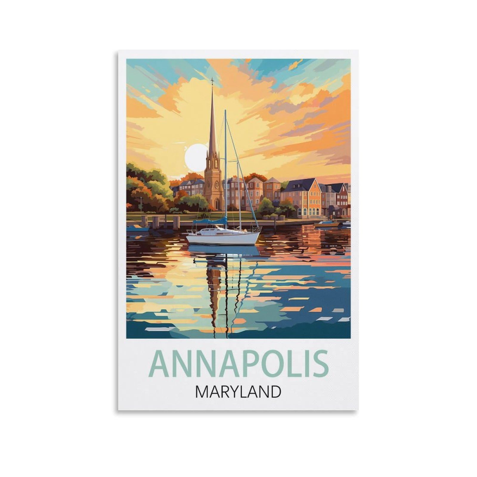 EZMLFA 5D Diamond Art Kits for Beginner,Annapolis Marylands,Diamond Art Kits Gem Cross Stitch Easy Kits for Beginner Crystal Art Crafts Home Wall Decor 40x40cm