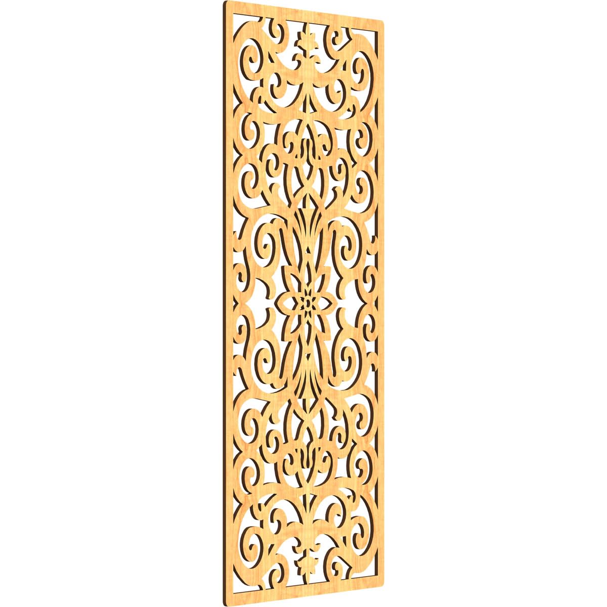 Buel Decorative Pierced Fretwork Wood Wall Panels, 19 3/8"W x 49 3/8"H x 1/4"T, Cherry
