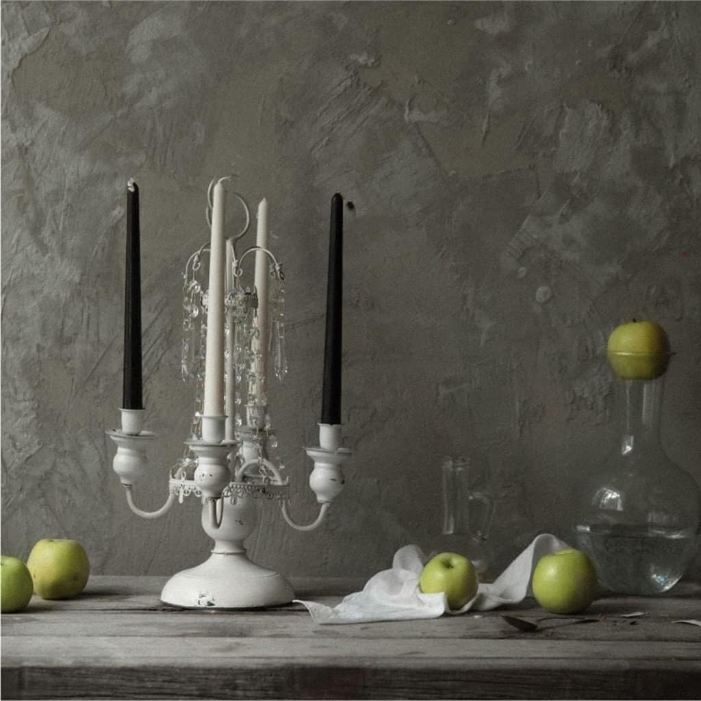 Candelabra Metal Candle Holder with Artificial Crystal, Vintage Wedding Decorative Candle Stand