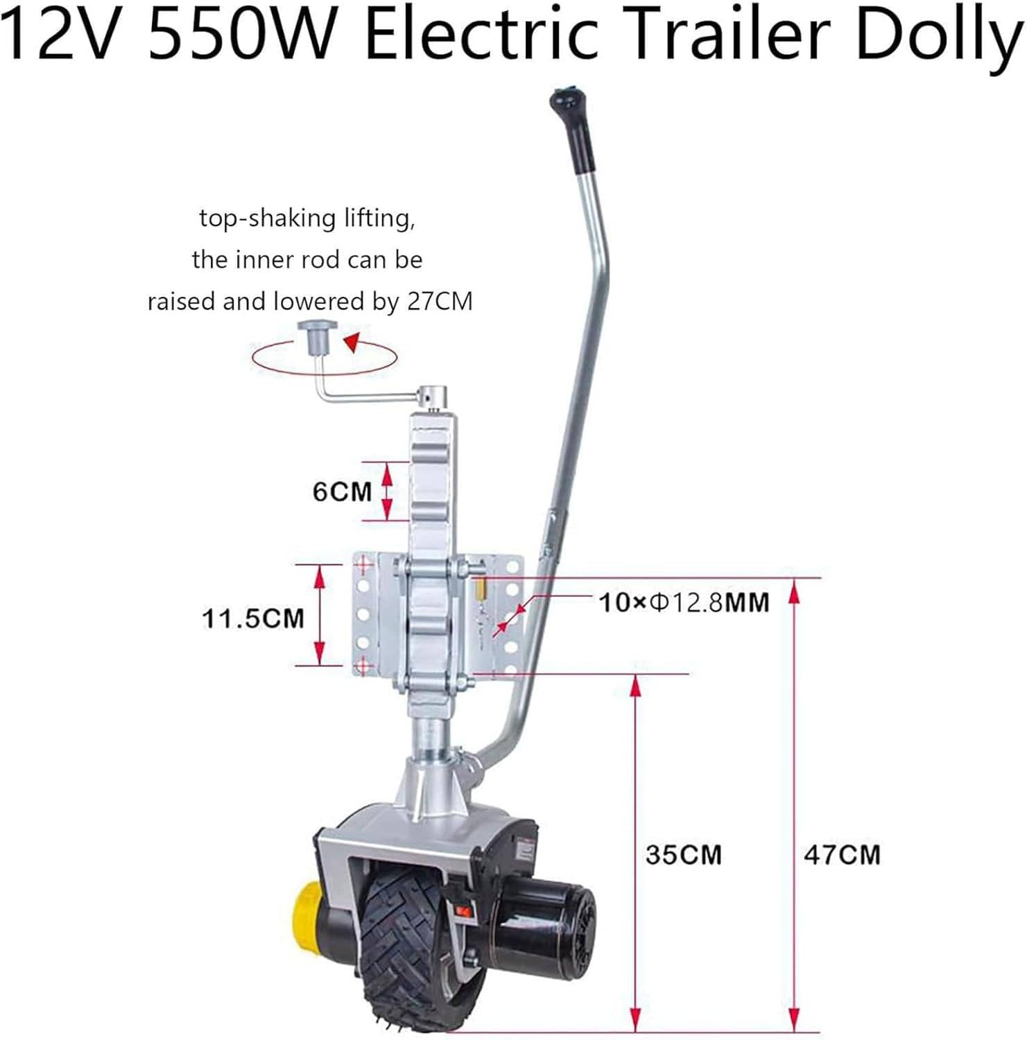 Elektryczny Podnośnik Przyczepy,Elektryczne Koło Podporowe,Podnośnik Przyczepy 550 W O Maksymalnym Obciążeniu 6000 Funtów (2722 Kg),Elektryczny Podnośnik