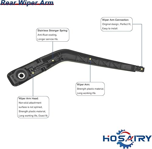 Miniatura 3 de HOSAIRY Juego de limpiaparabrisas trasero para Scion XA 2004-2006, para Dodge Journey 2009-2020 Conjunto de limpiaparabrisas trasero 68040371AA