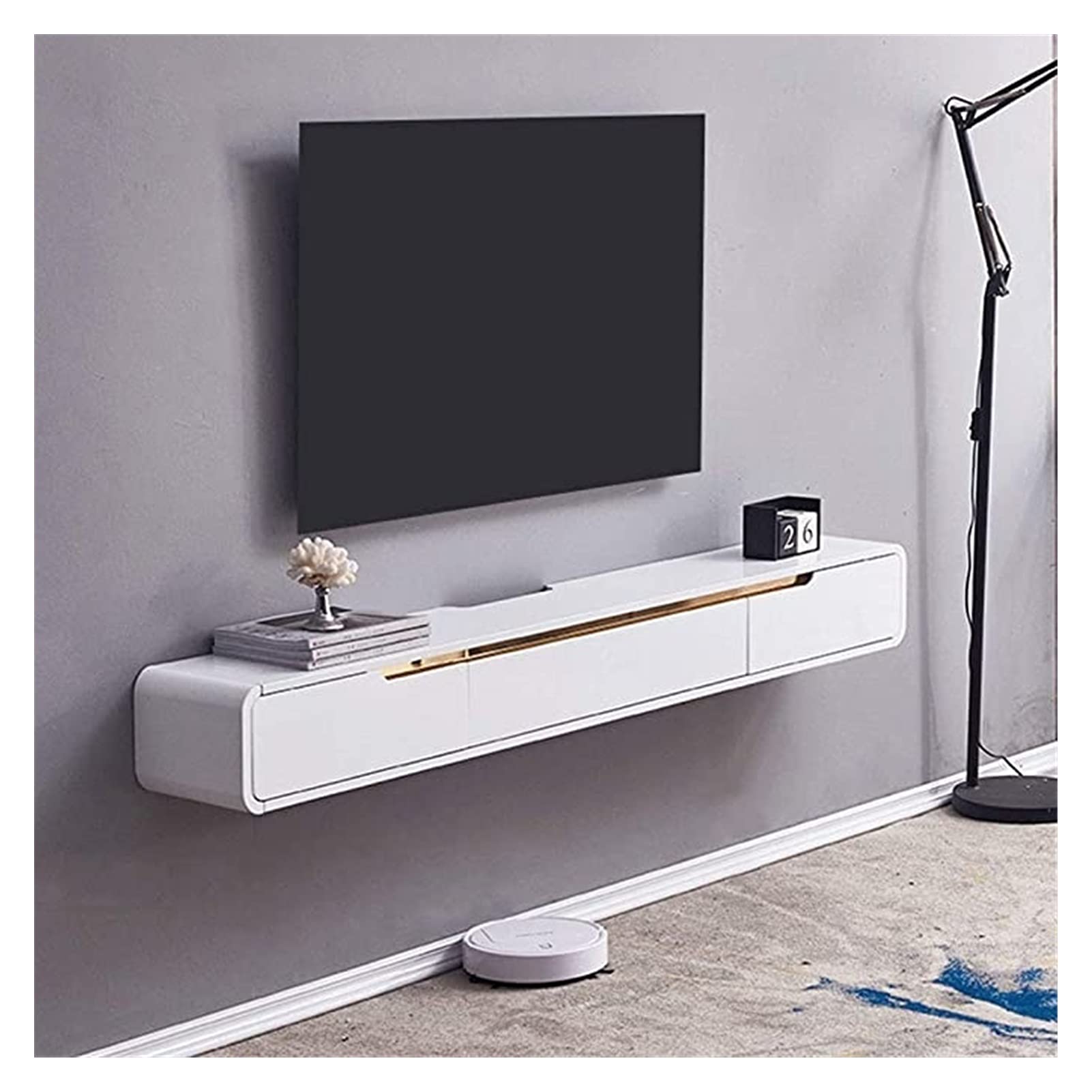 Mobile Porta TV sospeso Mobile Porta TV Mobile Porta TV sospeso Console multimediale a Parete Mensola Porta TV Console per Videogiochi Router Mensole per Dvd(A-120Cm