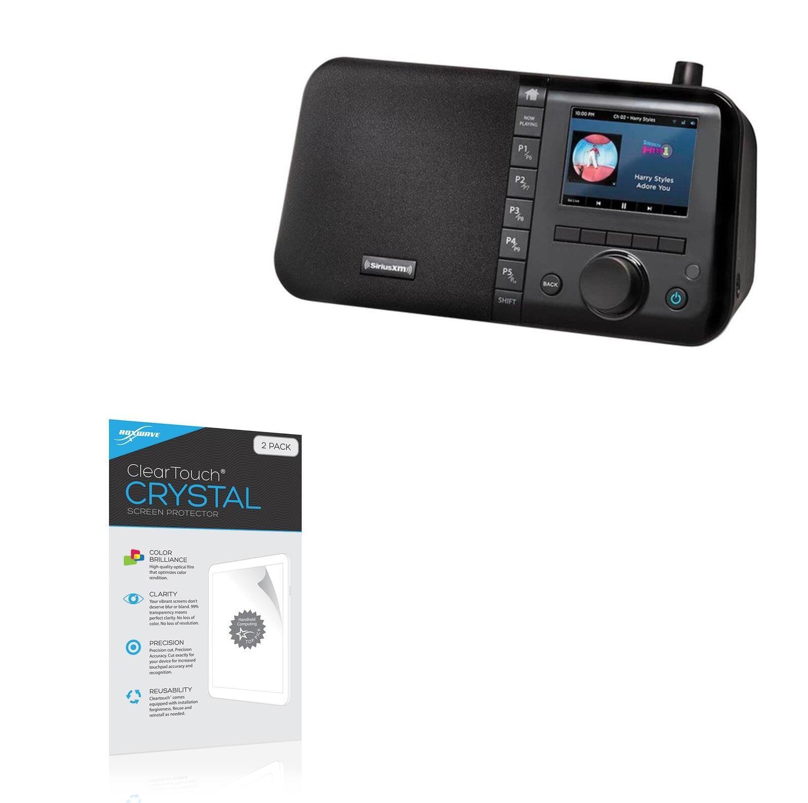 BoxWave Screen Protector Compatible with SiriusXM Wi-Fi Sound Station (GDISXTTR3) - ClearTouch Crystal (2-Pack), HD Film Skin - Shields from Scratches