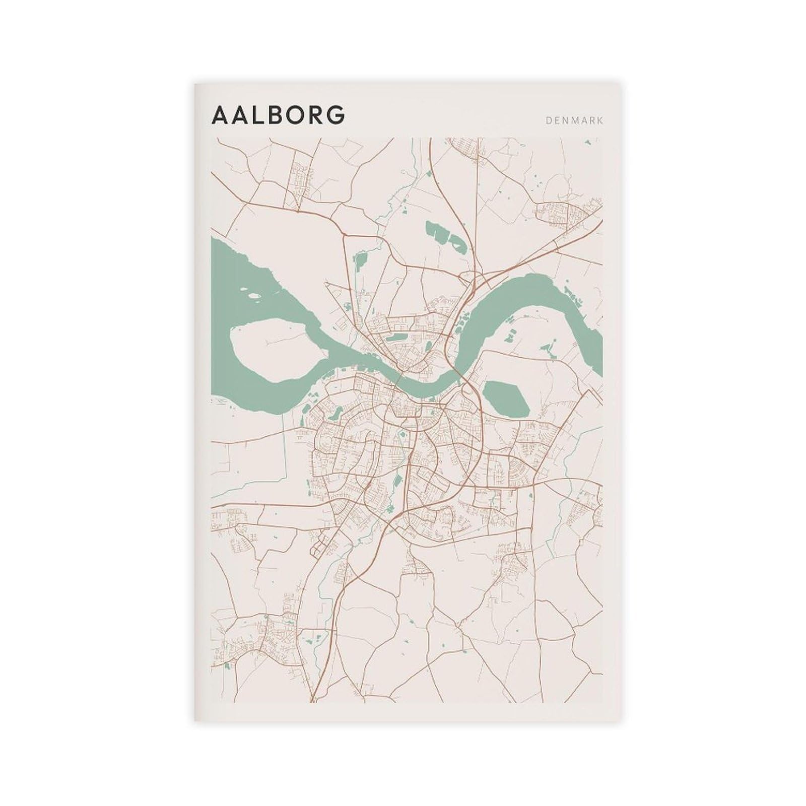 HEYANM Aalborg Map Poster Aalborg Print Poster Wall Art Denmark Travel Gift Farmhouse Decor Canvas Poster Wall Art Paintings for Living Room Bedroom Decoration Unframe 20x30inch