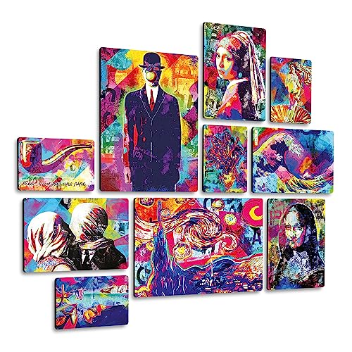 Giallobus - Conjunto de 10 Pinturas de Paneles múltiples - Pop Art 1 - Madera de MDF - | 2 x...