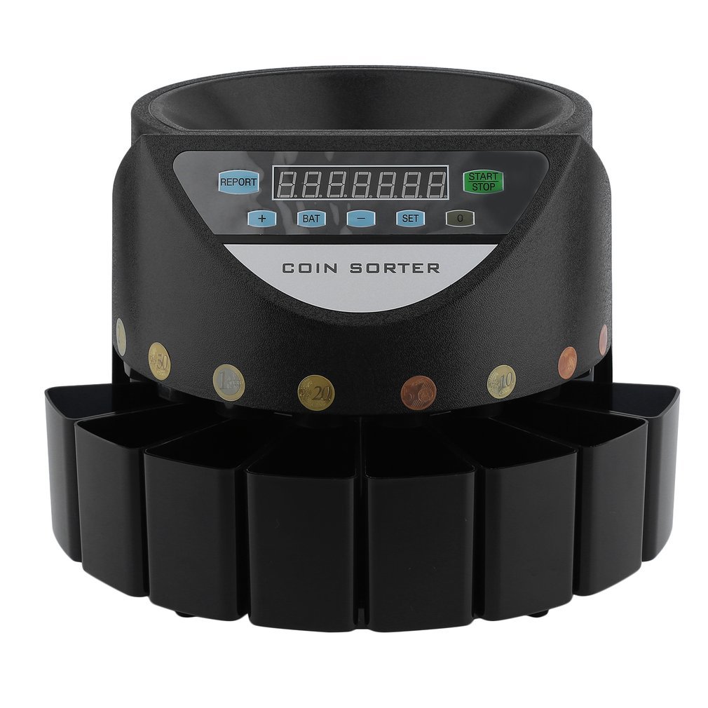 yesper Conta Monete muenzzaehl macchina monete sortierer monete Euro soldi macchina contasoldi Coin Counter Sorter 300 pezzi/min Nero