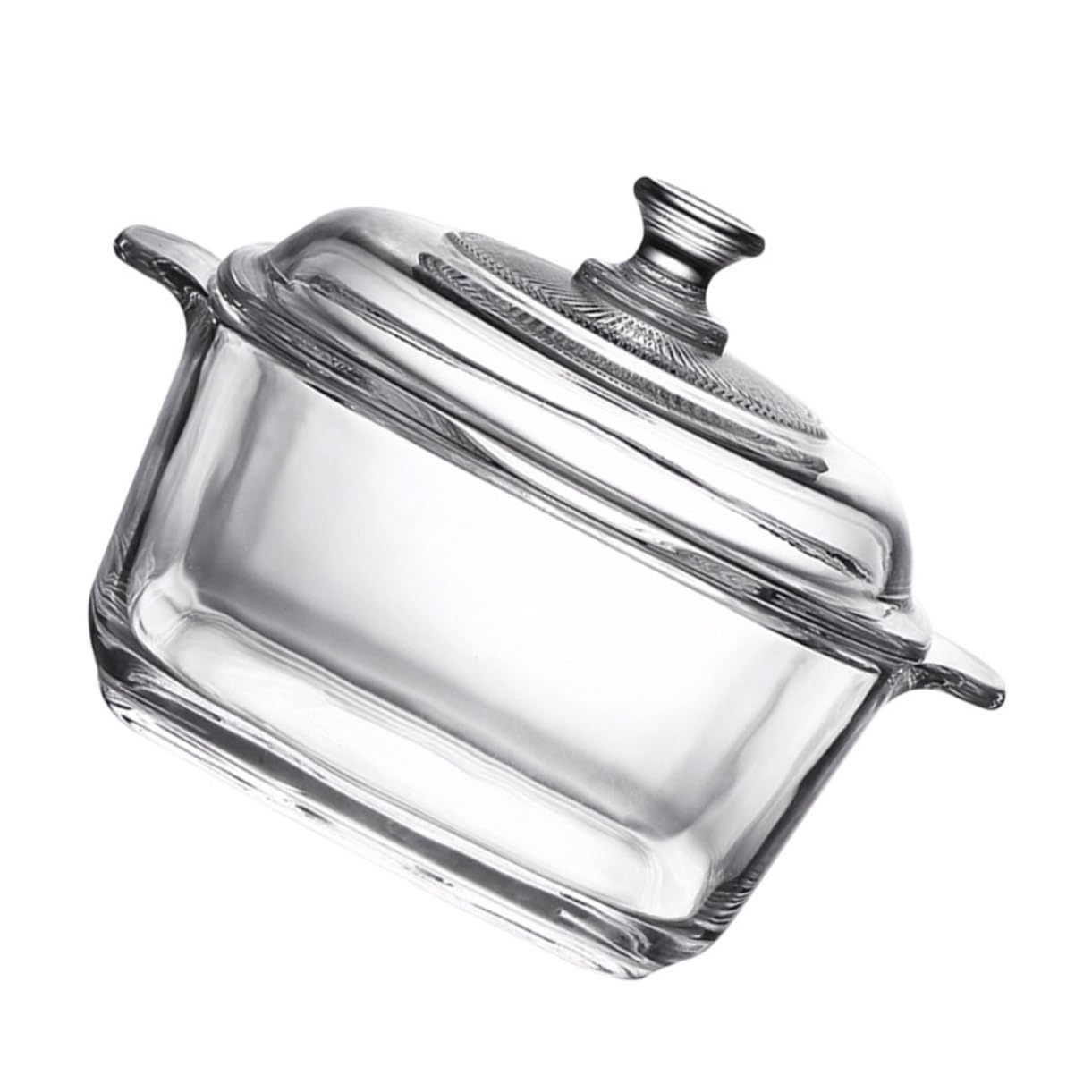 VICASKY Mikrowellengeeignete Glas Schüssel mit Deckel 1l Hitzebeständig und Rissfest Zarte Schale für Buffet und Tisch im Klaren Kristalldesign