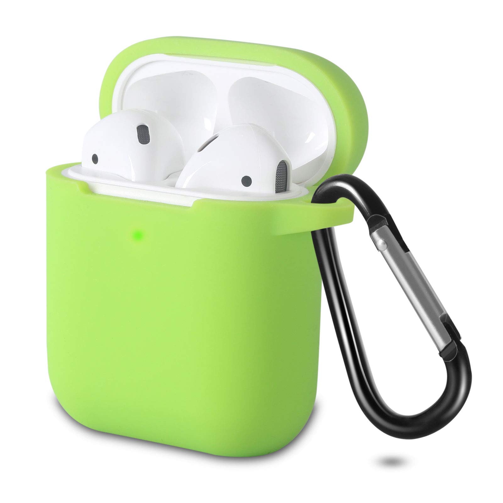 KOKOKA Custodia in Silicone da Appendere Compatiblile con AirPods 2 & 1, Custodia Protettiva per AirPods, Airpods Case Cover LED Anteriore Visibile Moschettone Portachiavi, Viola - 3