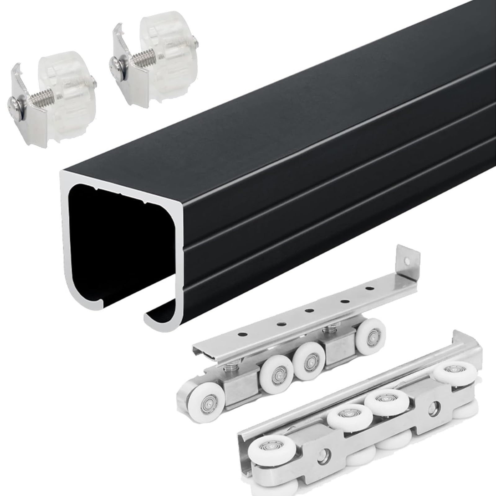 Konfigurowalny metalowy system szyn do drzwi przesuwnych 180-300 cm zestaw osprzętu do drzwi stodoły zestaw szyn do drzwi stodoły Gładki łatwy montaż i Slish Solut do projektowania domu.