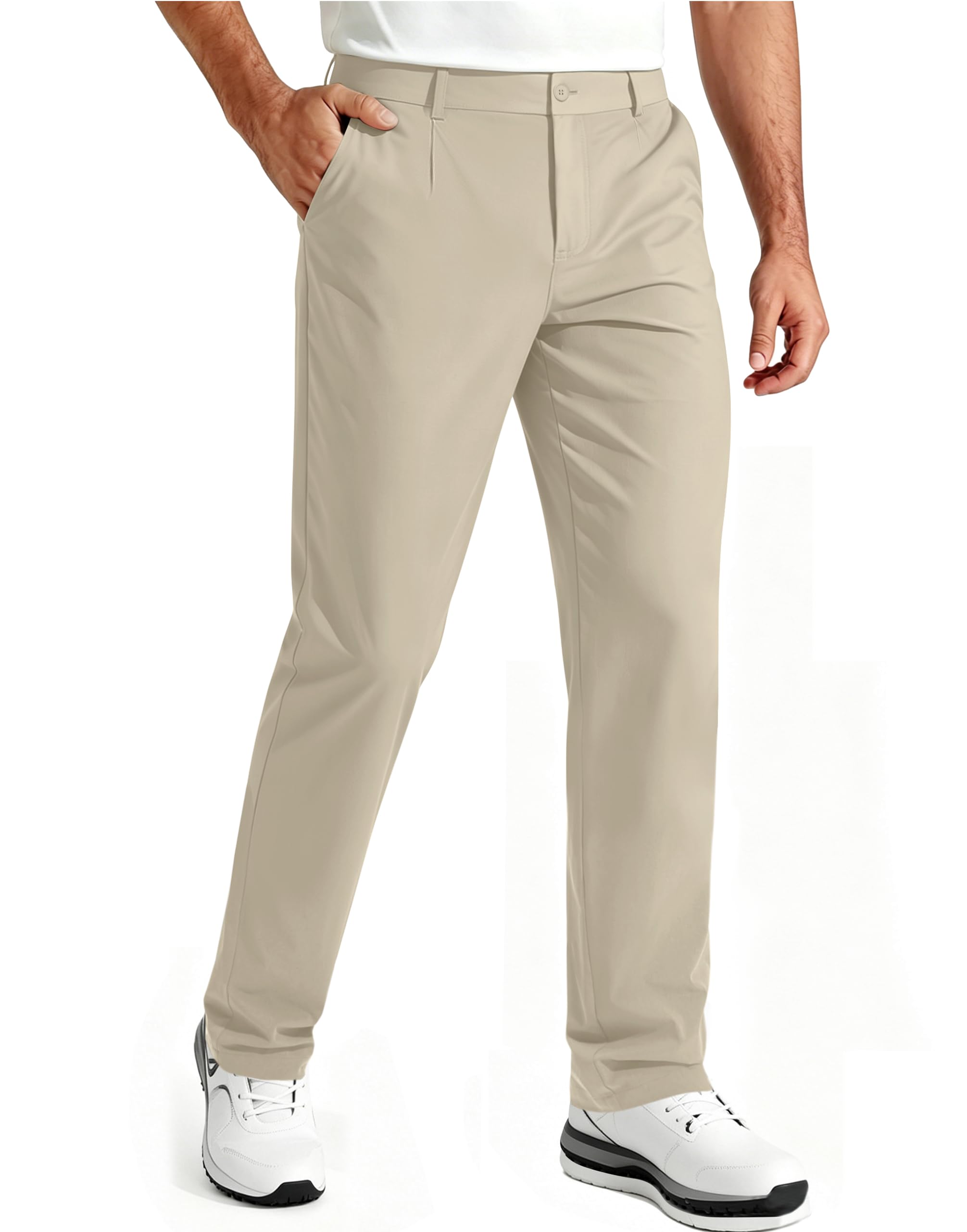 Mens Golf Pants Stretch Casual Dress Pant Elastic Drawstring Trousers