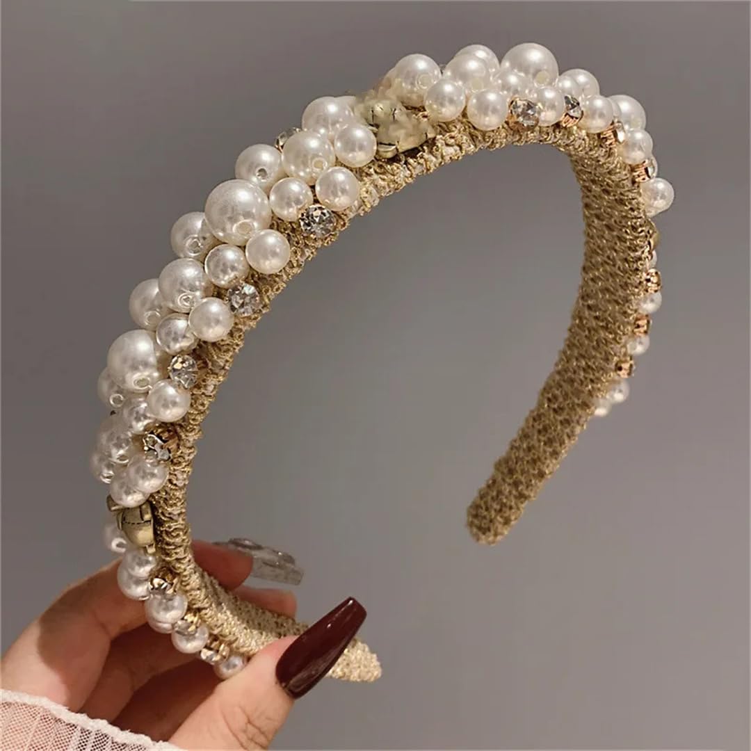 Lusso strass perle fascia floreale accessori per capelli per le donne