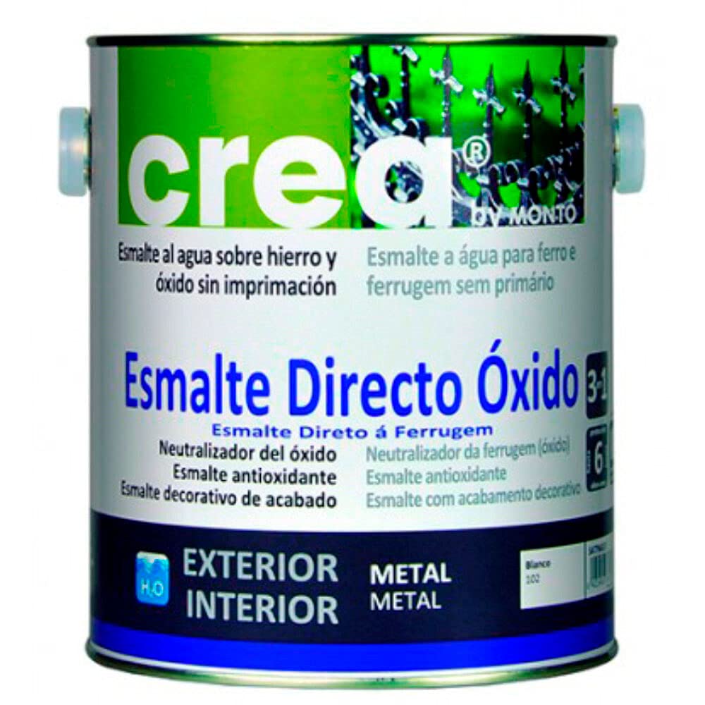 Esmalte al Agua Directo Óxido de Gran Resistencia y Protección para Metales. Gama Crea (500ml, Verde Primavera Satinado)