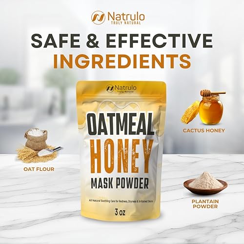 Miniatura 6 de Mascarilla facial de miel  Mascarilla facial calmante de avena natural para eczema, psoriasis, piel sensible seca  Alivio calmante para la piel