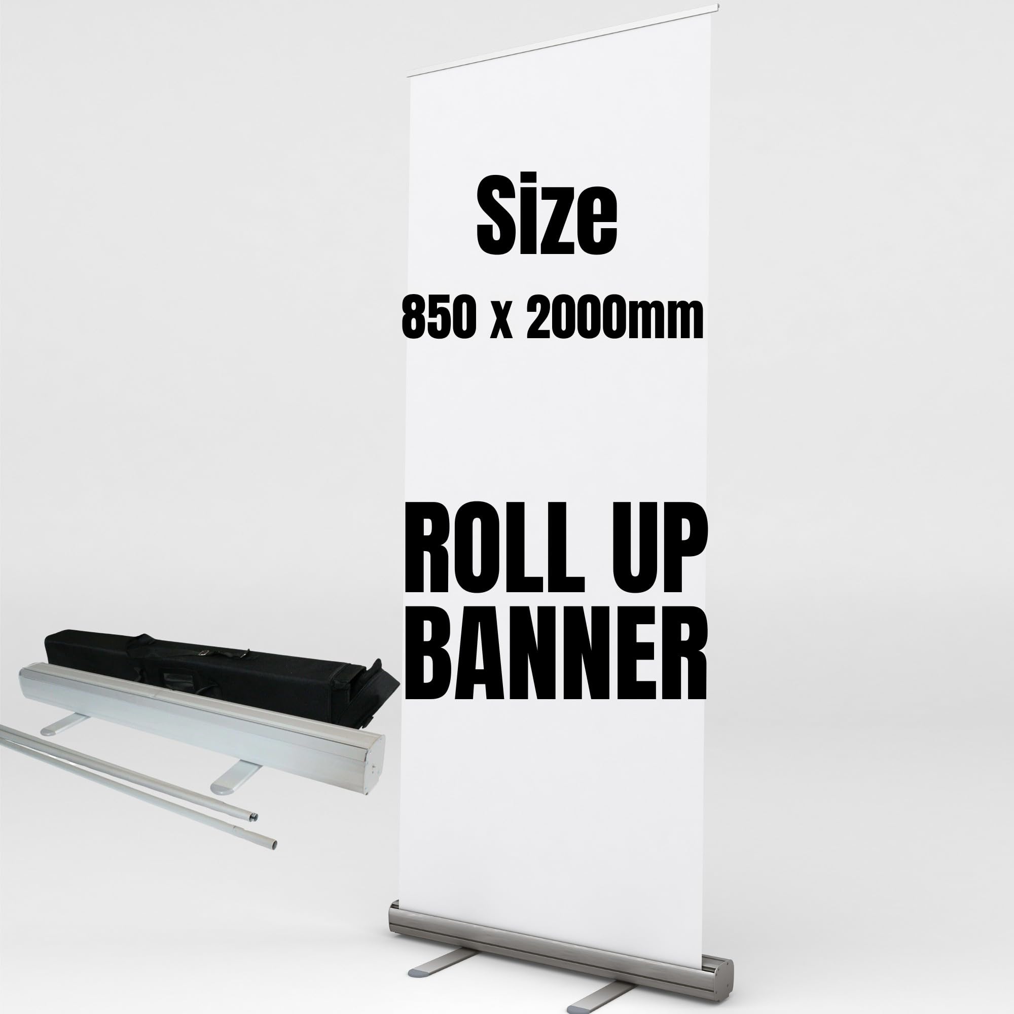 SelfHold Personalised Roll Up Banner Stand 85cm x 200cm - Display Exhibition Stand Pop/roll/pull up Including FREE Hardware + FREE Carry Bag | Custom Roll up banner stand for events & occasions