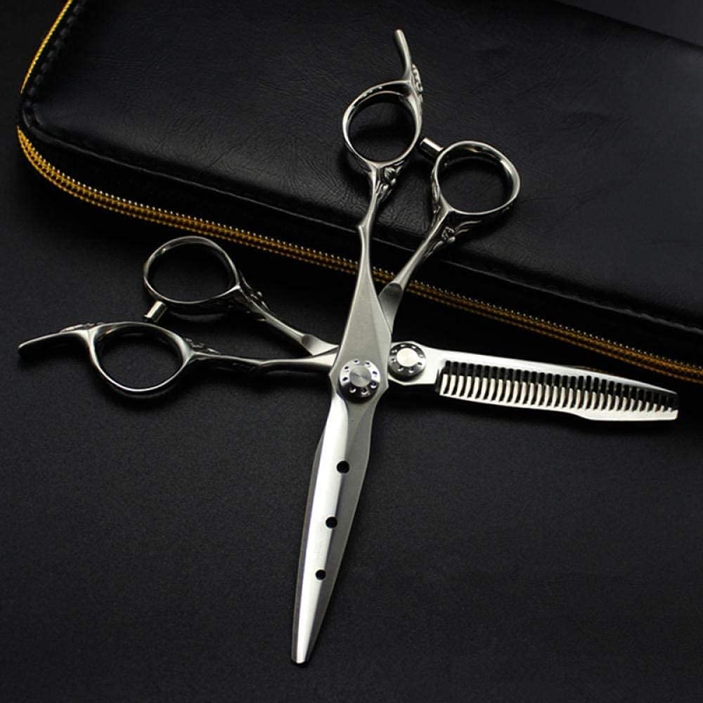 Ciseaux à cheveux mats 440c de 6 pouces pour coiffure, coupe et effilage