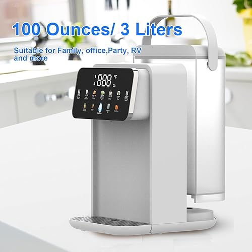 Miniatura 3 de Dispensador de agua caliente instantáneo para calefacción rápida y diseño silencioso, ajustable 7 TEMP y 7 dispensador de volumen de agua, tanque de