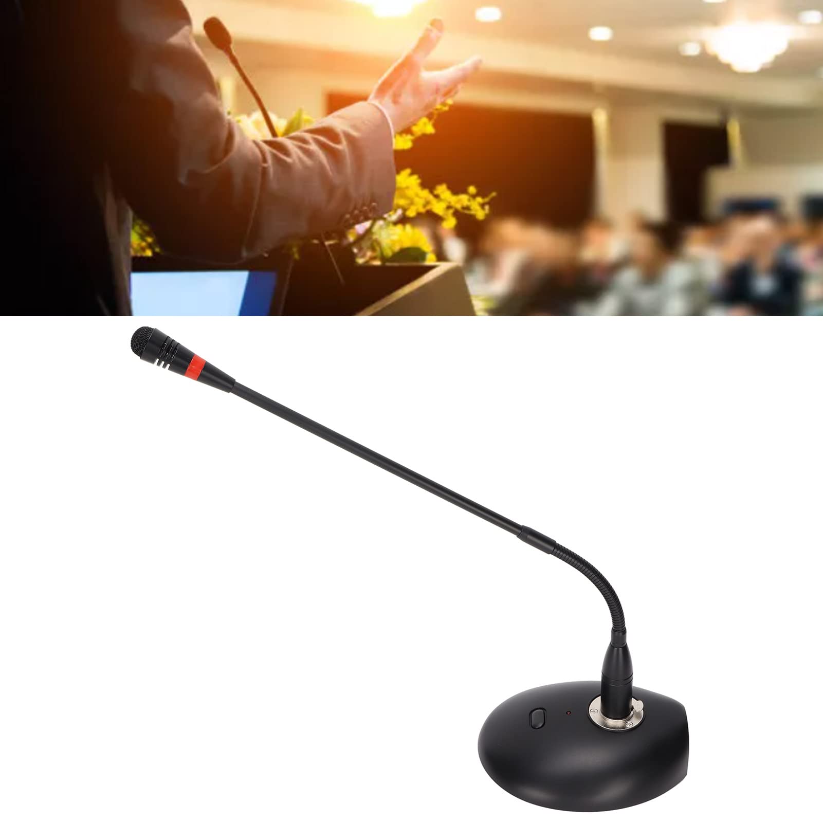 Pojemnościowy Mikrofon Na Gęsiej Szyi, Biurkowy Z Redukcją Szumów, Kabel XLR Do 6,35 Mm - Do Konferencji, Transmisji, Nagrywania