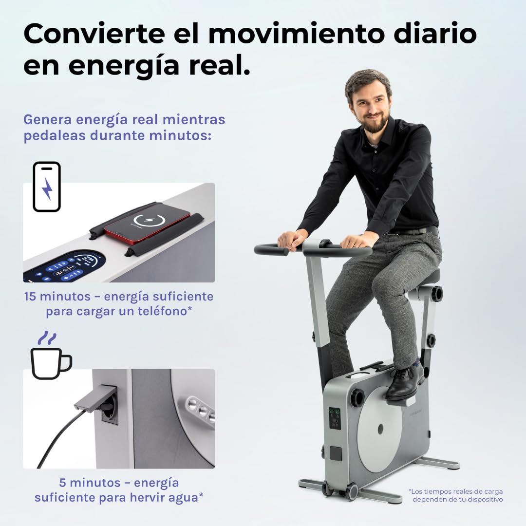 HR Bank M2000 Exercise Bike, Portable Power Station for Home, Camper,  Emergencies, Power Outages, AC/DC IN: Wind, Solar (Balcony), 12V, Pedaling,  AC Out: 2kW, 2kWh Battery, USB, Wi-Fi, App : Amazon.de: Garden