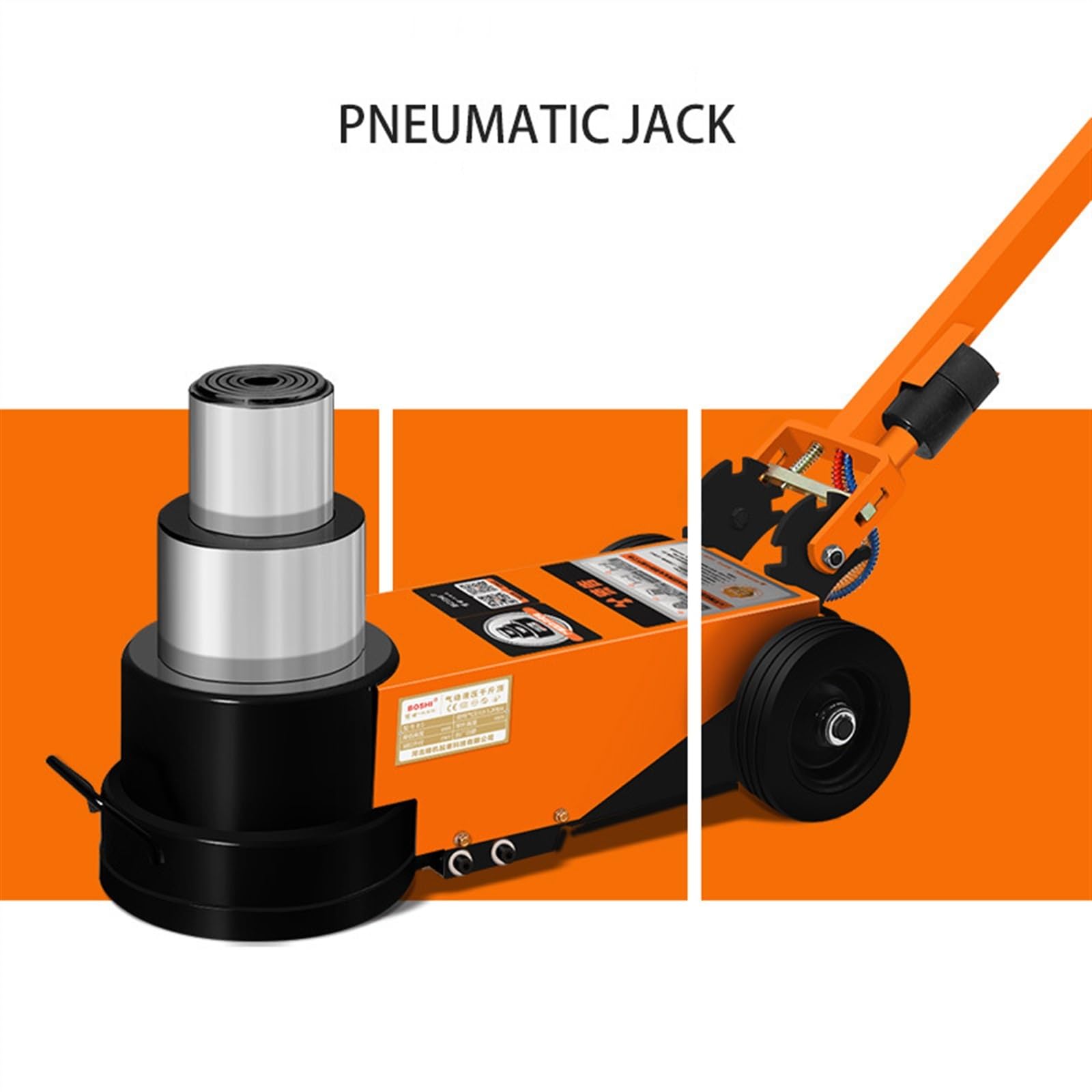Gato Neumático Horizontal Hidráulico De 30 Toneladas, Reparación De Hidráulico, Presión De Neumáticos, Doble Plegado, Gato De Servicio Pesado,Durabilidad y Seguridad