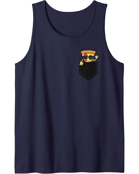 Funny Pizza Pocket Gift Men Women Cool Pizza Lover Foodie Tank Top
