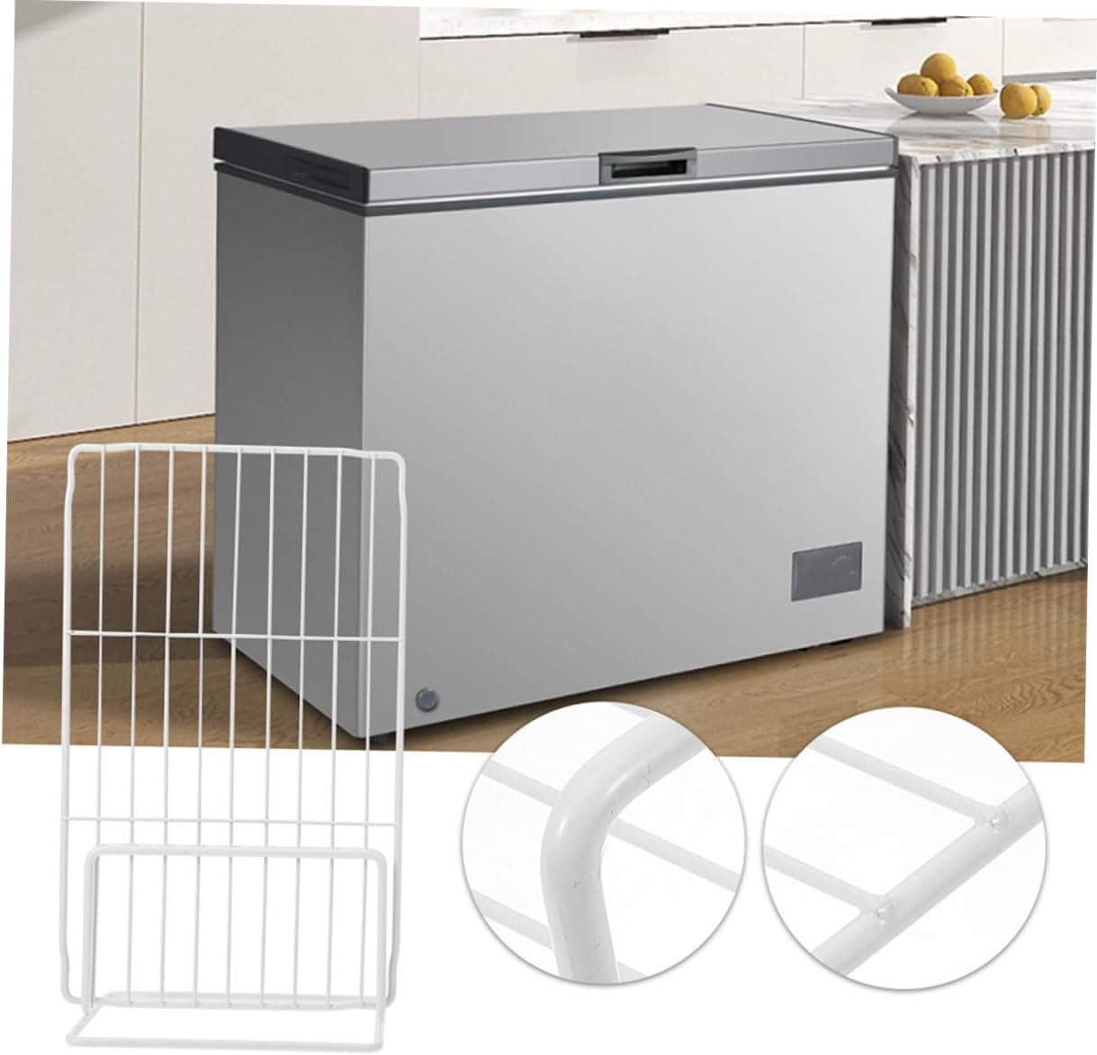 KICHOUSE 2pcs Freezer Iron Wire Dividers Refrigerator Shelf Organizers Adjustable Fridge Separators for Efficient Kitchen Storage