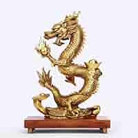 Amazon.co.jp: 昇運金龍 龍 クリア 大開運 風水黄金龍 31cm 銅器