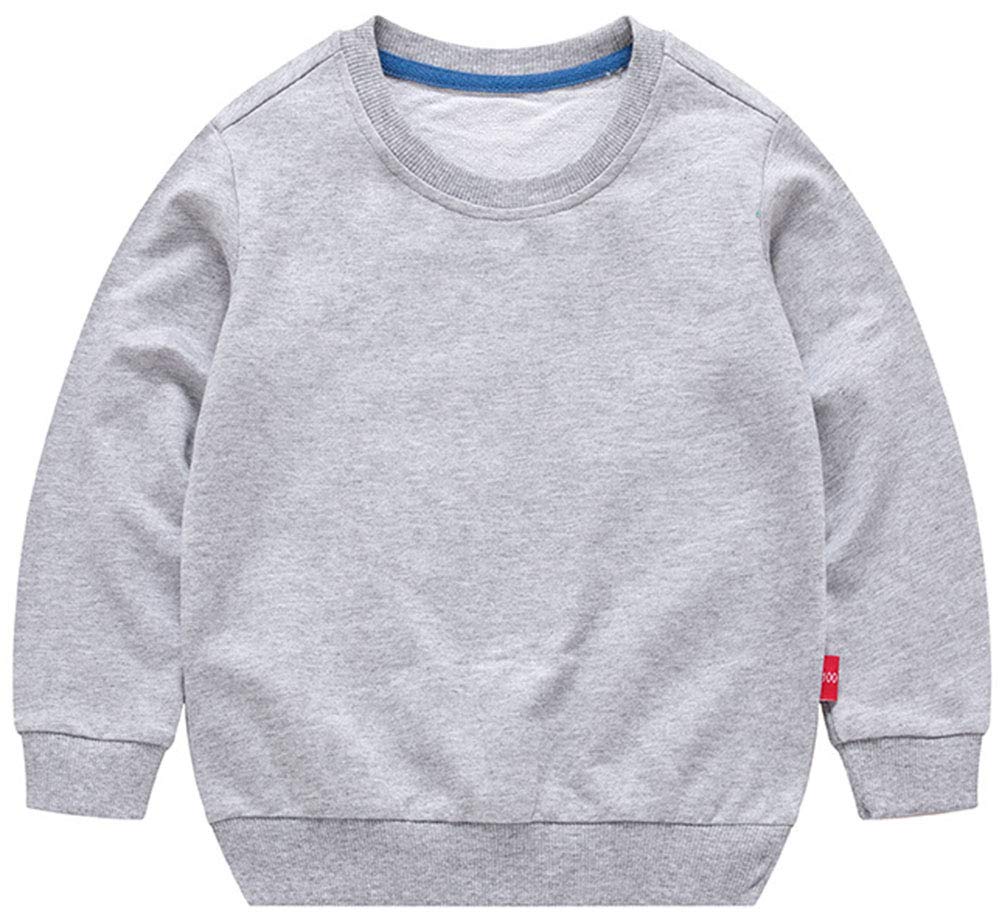 PTPuke Toddler Boys Girls Solid Cotton Thin Sweatshirt Long Sleeve top T-Shirts