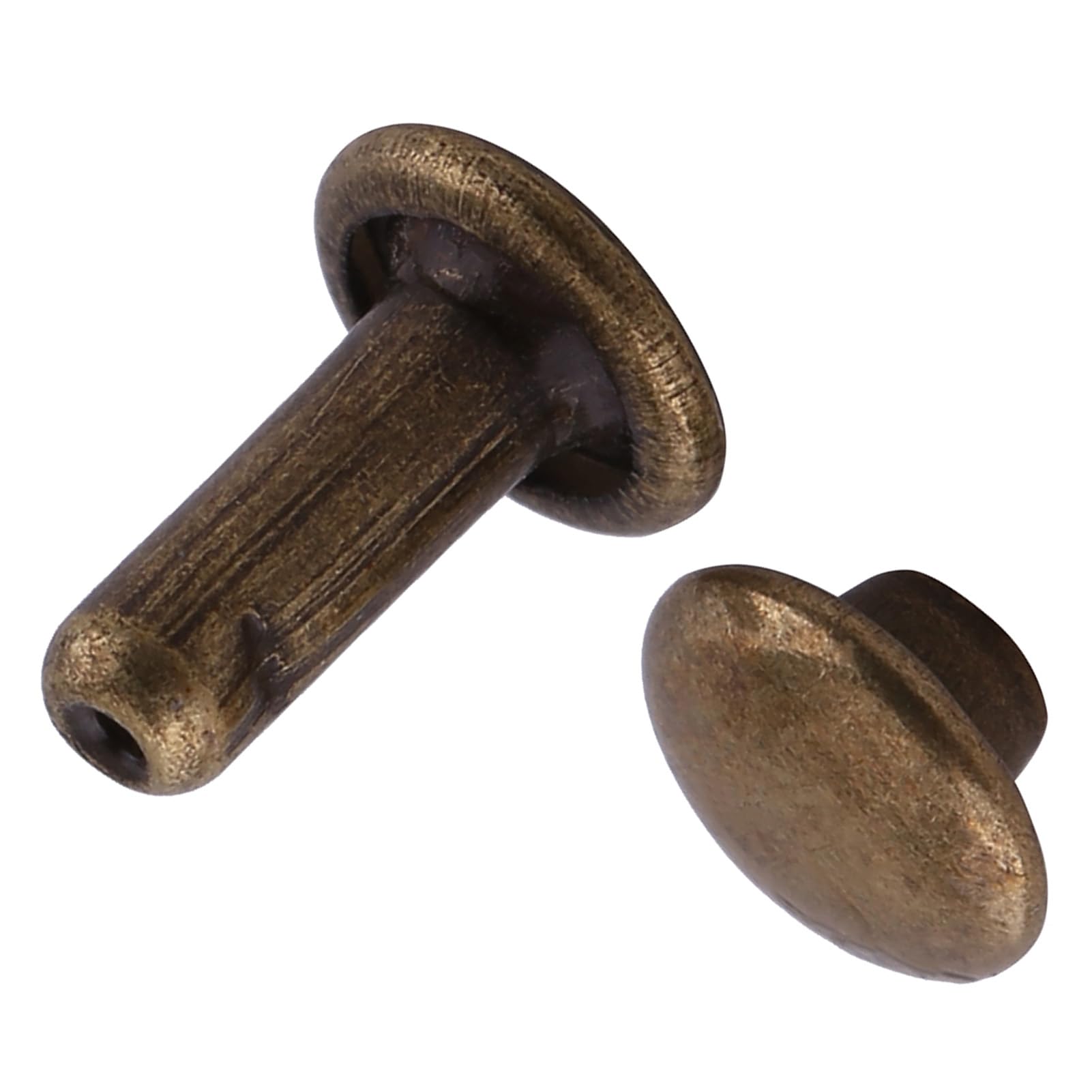 100 Piezas de Remaches de Doble Tapa, Remaches de Cuero, Tachuelas Metálicas Tubulares para Manualidades en Cuero, Reparación y Reemplazo de Ropa, Bolsos, Cinturones, 6x8 Mm