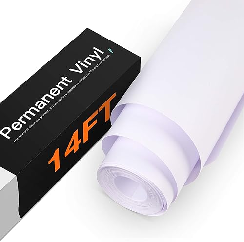 Miniatura 35 de HTVRONT Negro + Blanco 12 Pulgadas x 4.27 Metros Rollo de Vinilo Permanente Mate con Cinta de Transferencia, 2 Rollos, Patrón de Burbujas