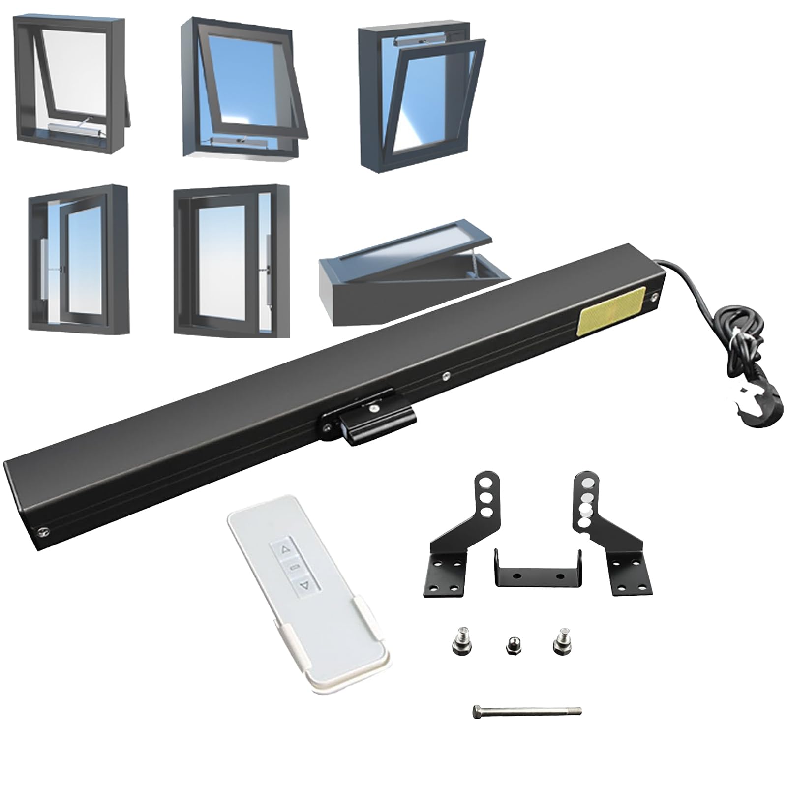 Xcscuk Yellow 24V Electric Window Opener Actuator, Electric Chain Window Opener Actuator, For Skylight Window Greenhouse (300Mm)