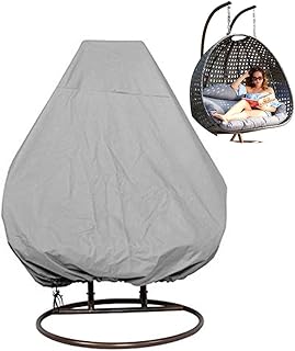WILLQ Patio Egg Chair Cover Individual, Doble Funda De Silla Impermeable 210d Oxford Colgante Silla De Columpio Cubierta Impermeable Cubiertas De Muebles De Exterior,Gris,M
