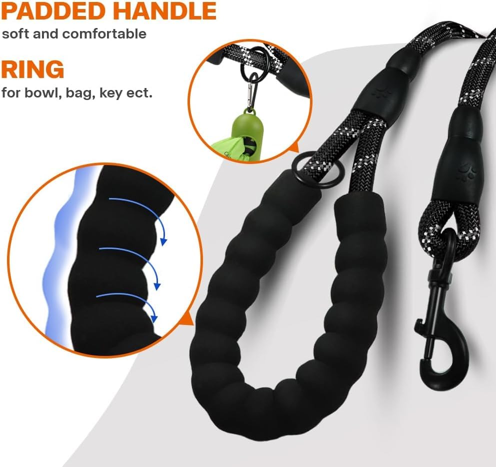 YUDOTE Premium 6ft Dog Leash with Traffic Handle, Reflective and Soft Padded Grip - Image 4