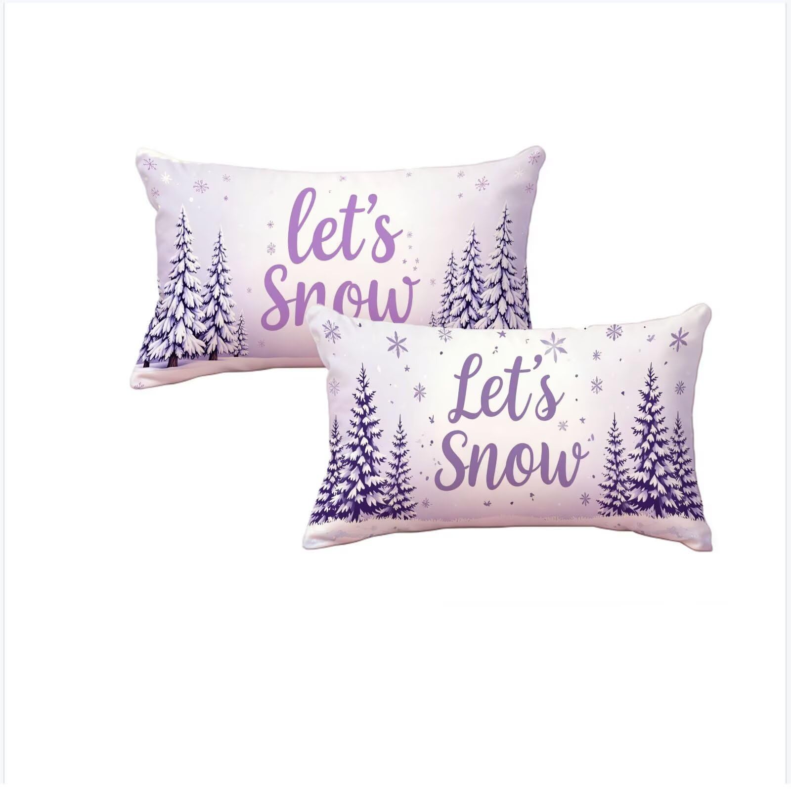 Housse coussin 40x70cm lin imperméable violet double face premium