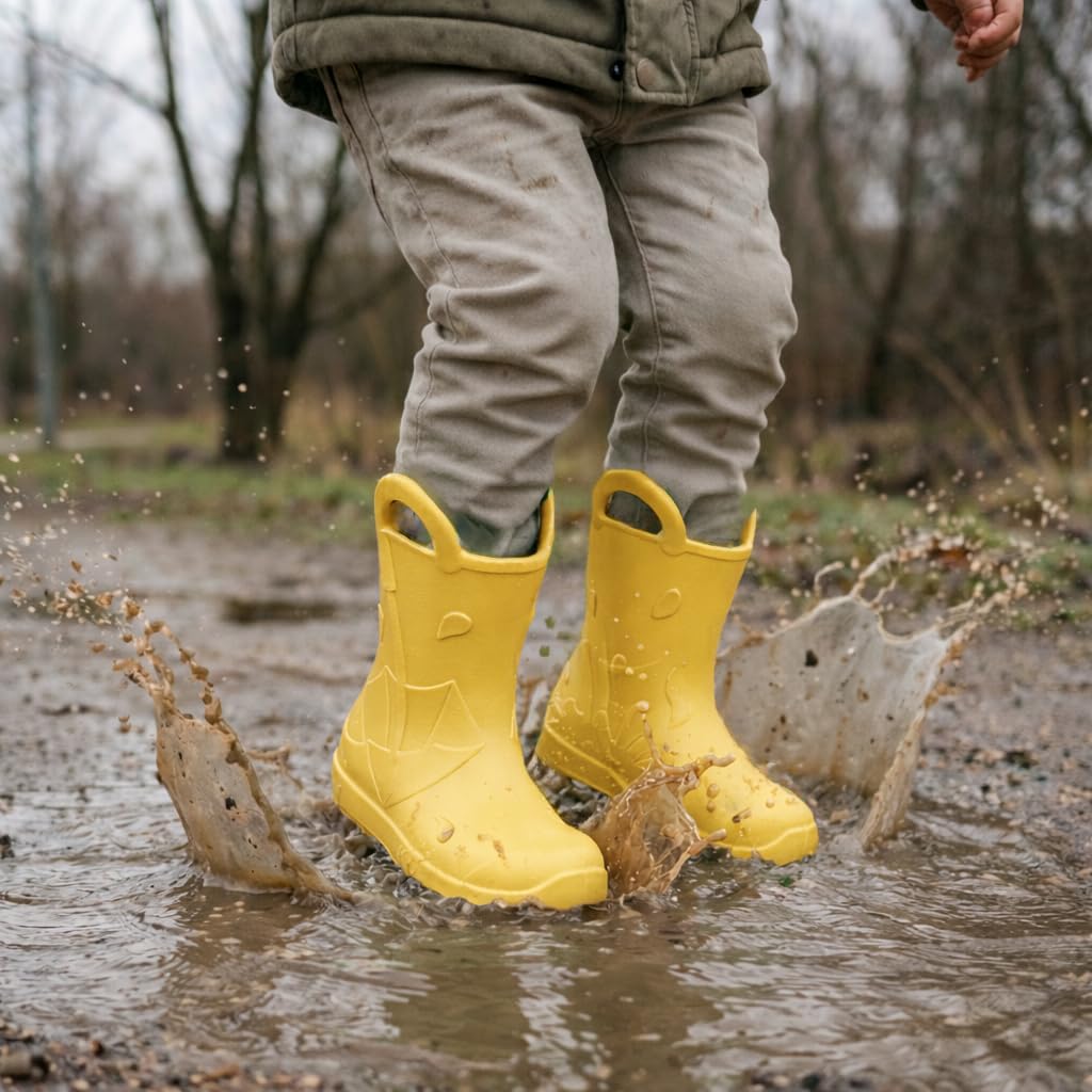 Stivali di gomma per bambini in EVA con impugnature, ultra leggeri, impermeabili e antiscivolo, 22/23-34/35.