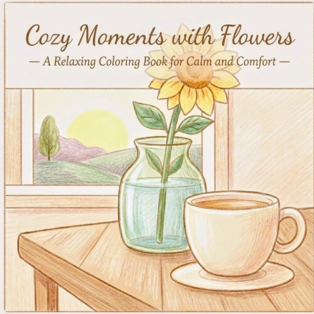 Cozy Moments with Flowers: A Relaxing Coloring Book for Calm and Comfort