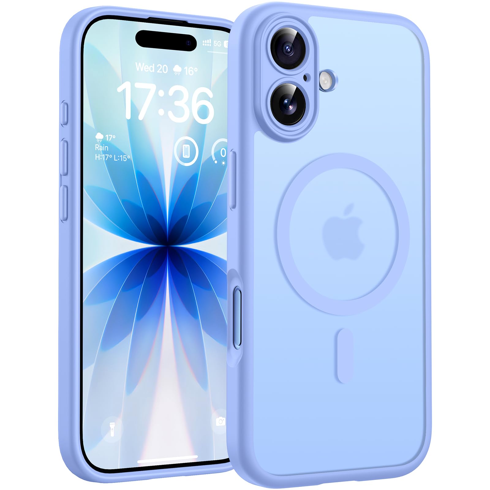 TOCOL for Phone 17 Case, Compatible with Magsafe Charger, Full Camera Protection, Drop Protection, Translucent Matte Phone Case for Phone 17 6.3 inch (Light Blue)