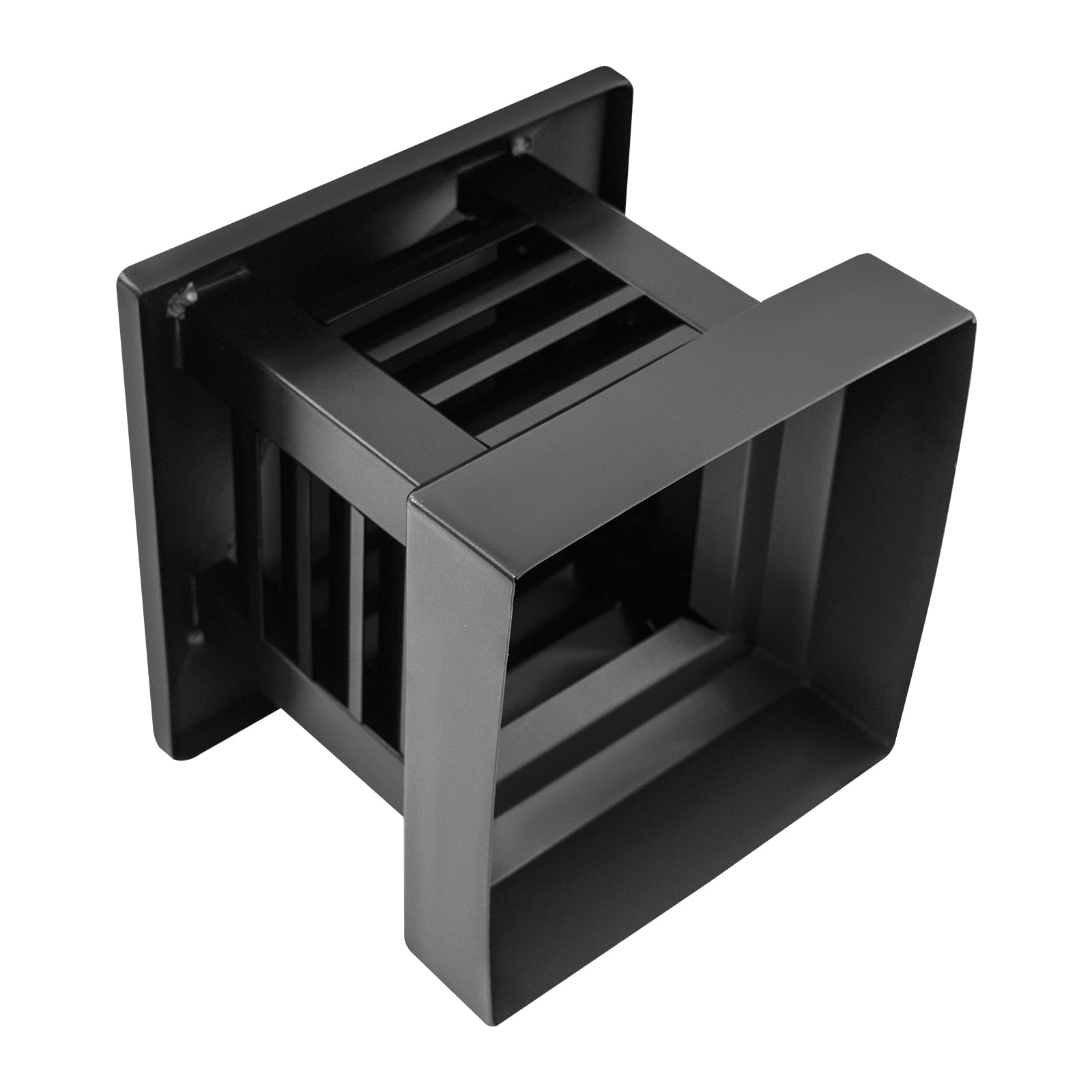 Sombrerete de chimenea con cubierta antilluvia de aluminio 25,5 cm | Protección frente a aves y hojas, salida de humos ventilada, grosor 1,2 mm, base cuadrada, acabado negro