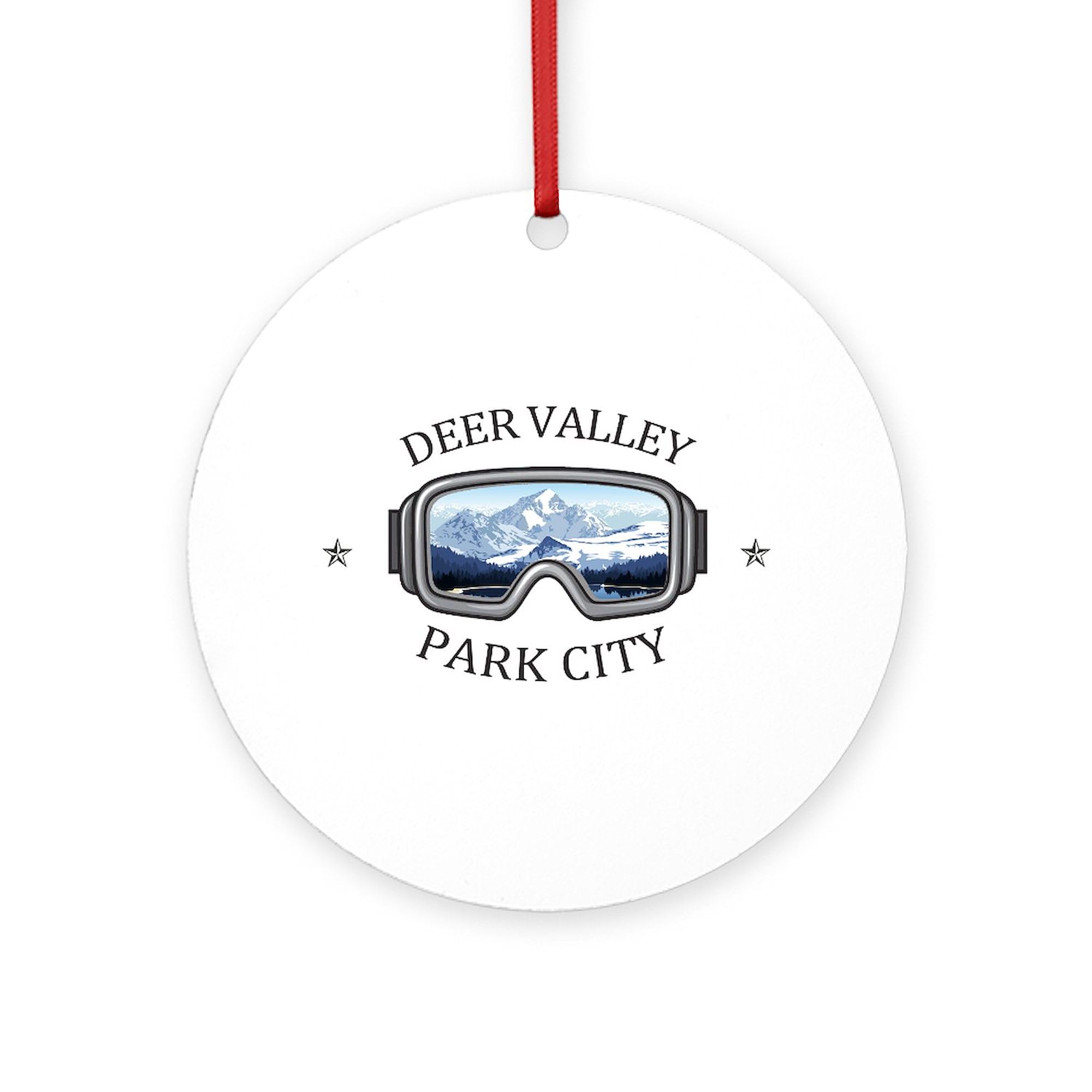 CafePress Deer Valley Park City Utah Round 4" MDF Holiday Ornament