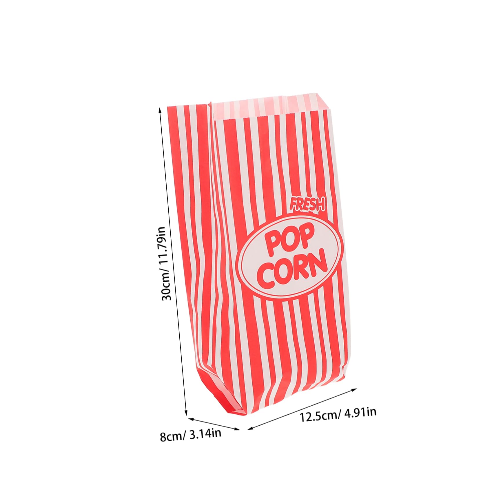 GLEAVI 50Pcs Snack Bags for Popcorn Chips and Nuts Striped Paper Movie Night Treat Containers for Parties Birthdays and Outdoor Gatherings Convenient and Portable Design