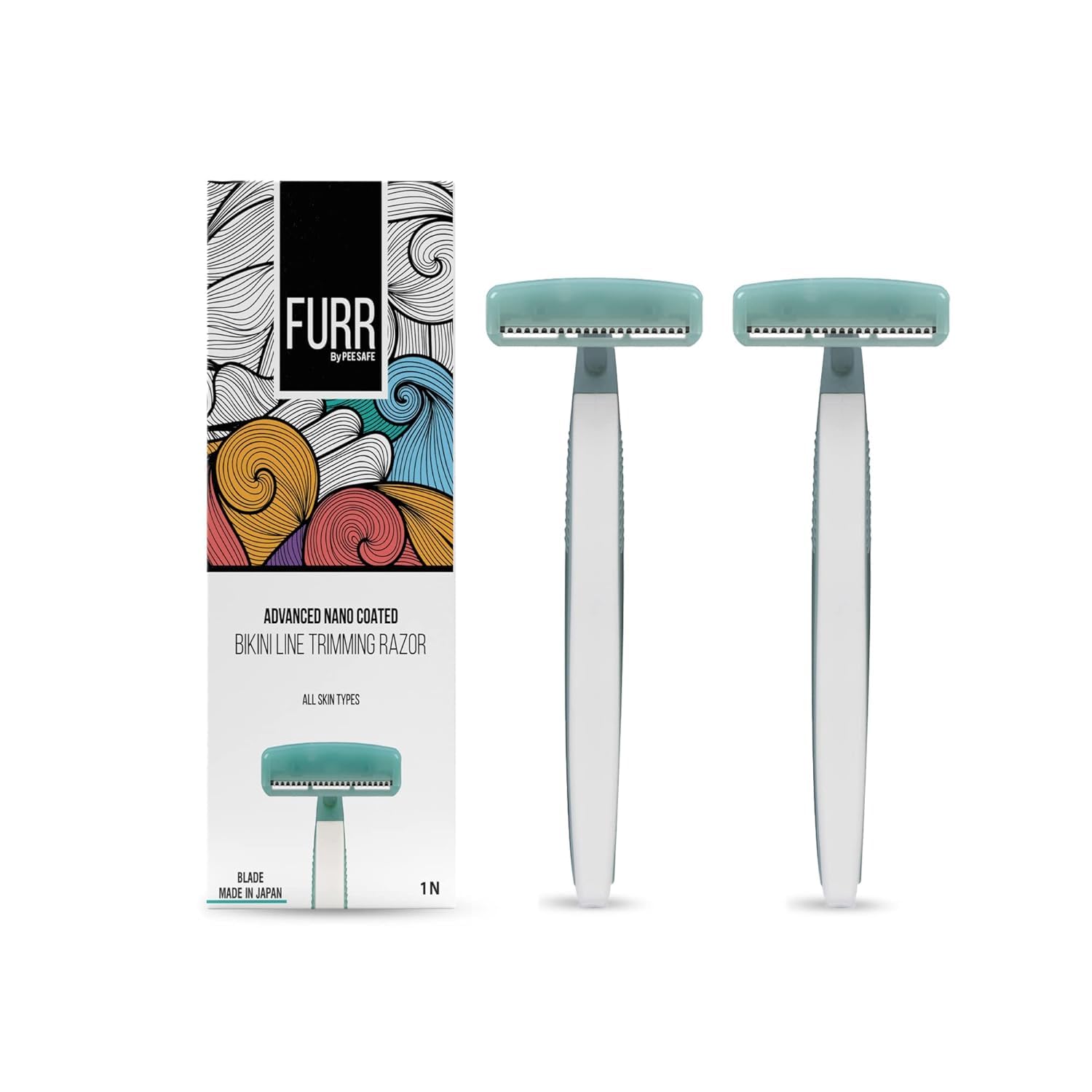 FURR Bikini Line Razor With Chromium and PTFE Coated Reusable Blade | With Protective Sleeve & Anti Slip Grip | Painless Hair Removal | Irritation & Rash Free Shaving | For Women | Pack Of 2-image-19