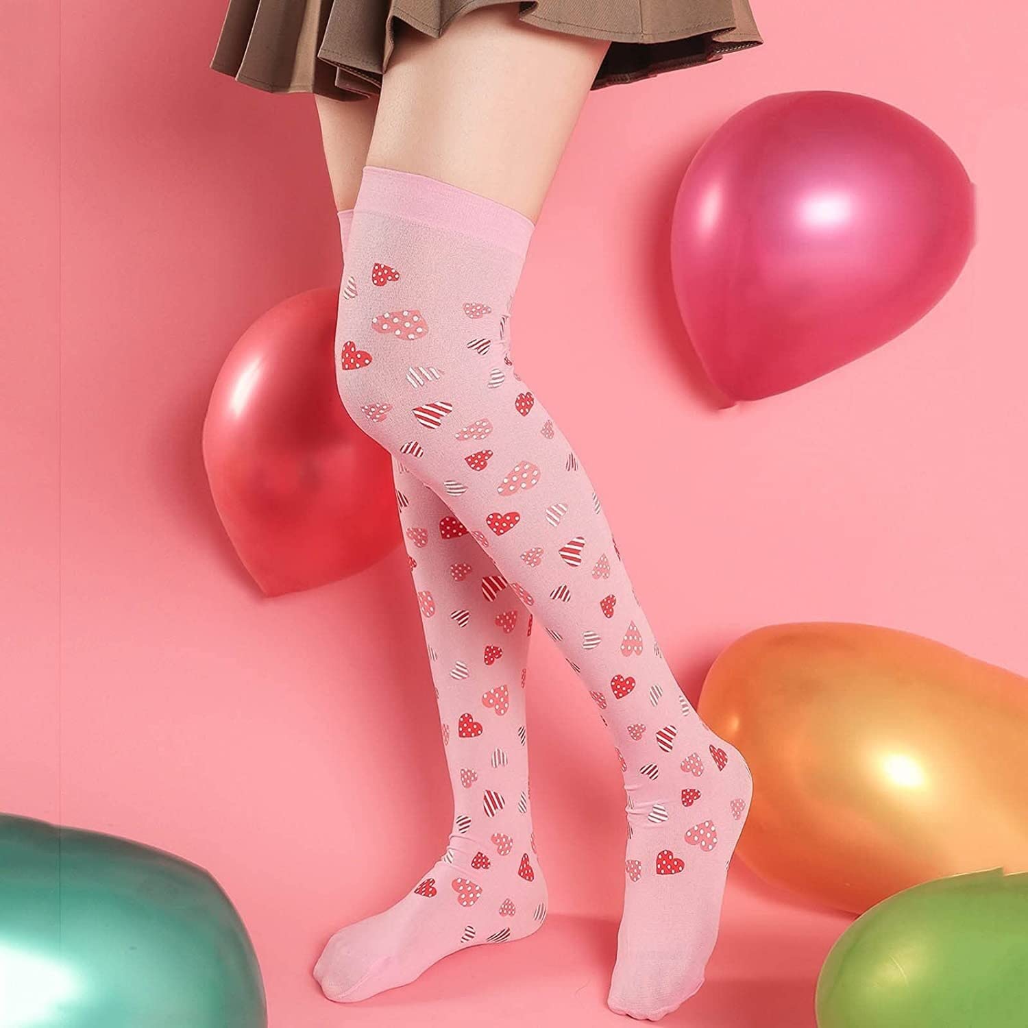 Calcetines Invierno 10 Pares De Calcetines Por Encima De La Rodilla Para Mujer, Patrón De Amor, Medias Largas, Calcetines Gruesos Y Cálidos Calcetines Termicos