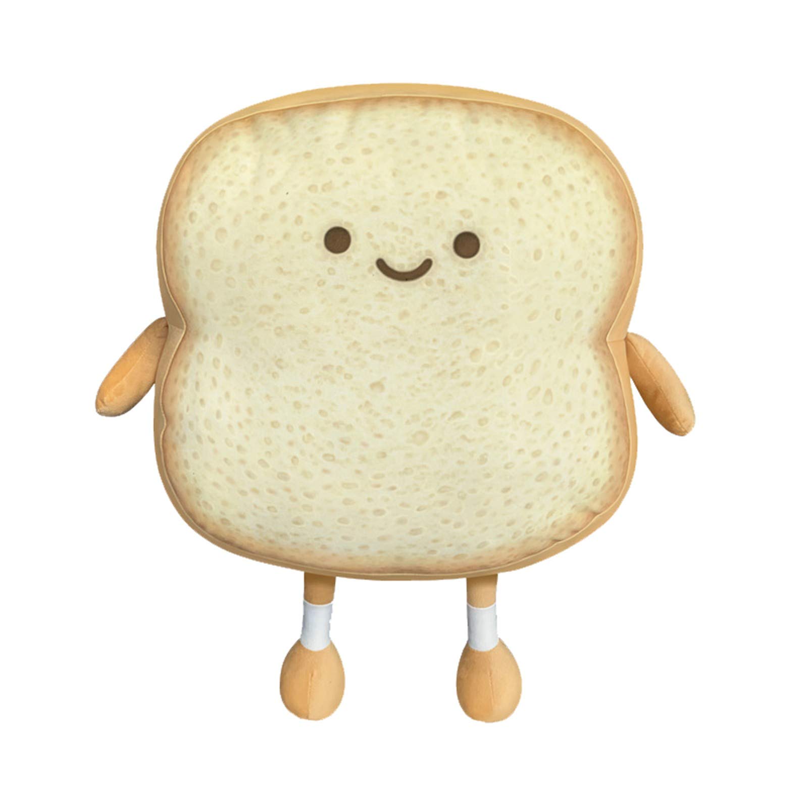Cute Pillows Soft Comfortable Toast Bread Shape Stuffed Pillow with Facial Expression and Hand Funny Food Plush Toy