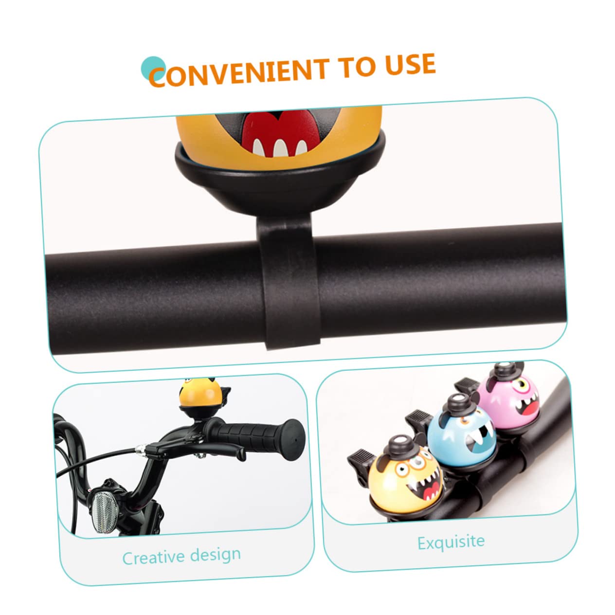 BESPORTBLE 5st Fahrradklingel Kinderfahrrad Regenfeste Fahrradhupe Für Mädchen Cartoon-Muster- Für Kinder Für Lenker Ding Ring Aluminiumlegierung Falten Baby