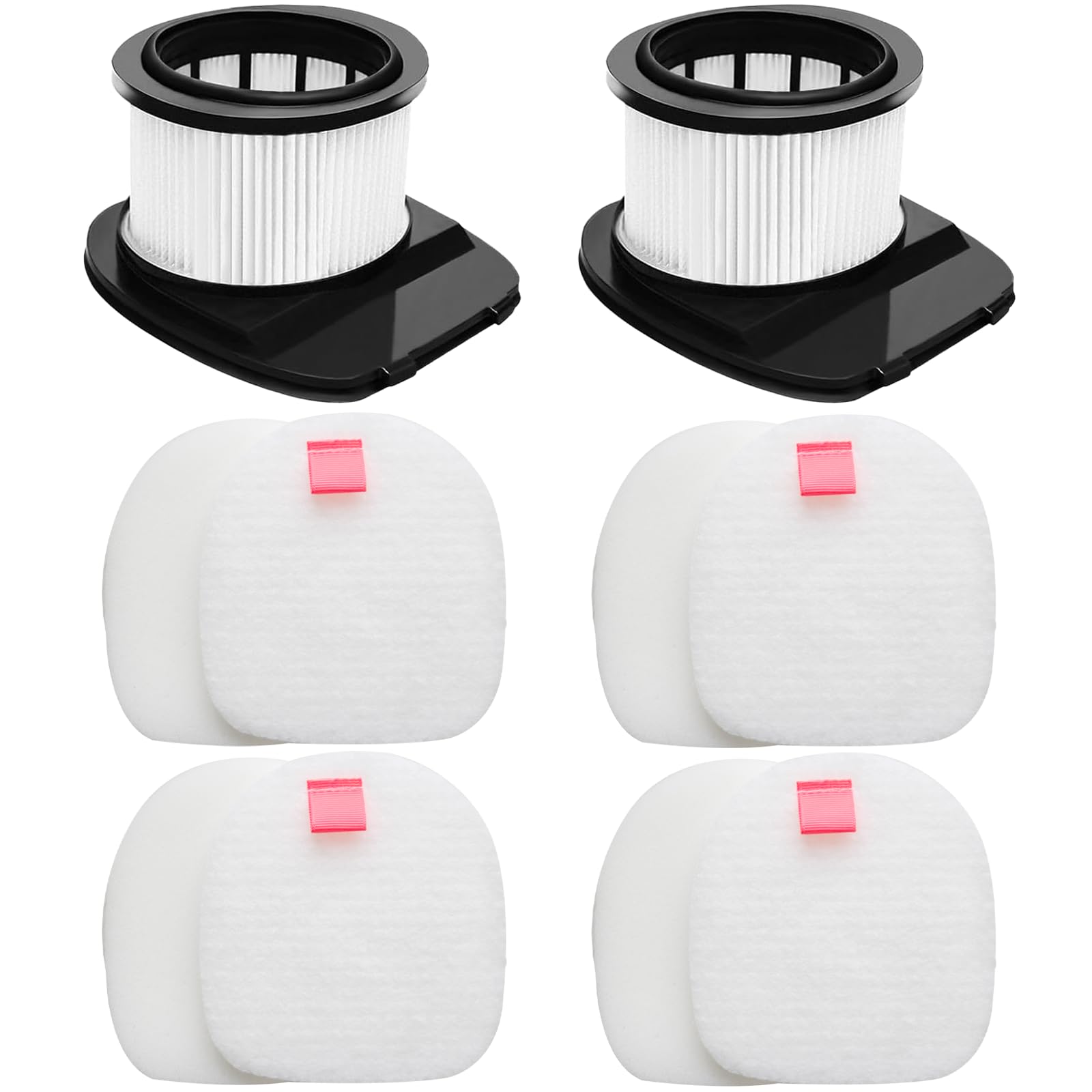 Replacement Filters for Shark IZ201UK IZ201UKT Z202UK IZ202UKT IZ251UK IZ251UKT IZ252UK IZ252UKT IZ370UK IZ380UK IZ380UK IZ103UKGB Cordless Stick Vacuum, 2 HEPA + 4 Foam + 4 Felt Filters