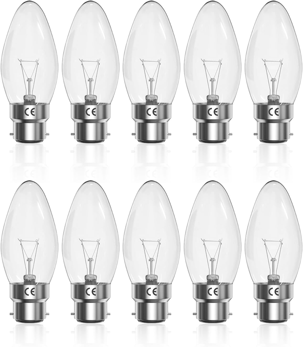DoRight B22 Candle Light Bulbs 25W Dimmable, C35 Incandescent