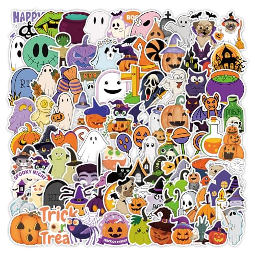 100枚 パンプキン ハロウィン シリーズ グラフィティ ステッカーセット おしゃれ 人気 防水 スーツケース ギター 車 バイク 自転車 水筒 ヘルメット パソコン スマホ ノート デカール スノボ スケートボード 荷物 スマホケース 用