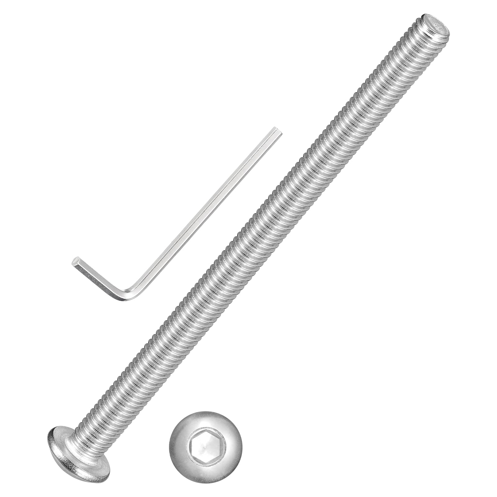 Kozelo 6pcs Button Head Socket Cap Screws-M5-0.8x75mm 18-8 Stainless Steel