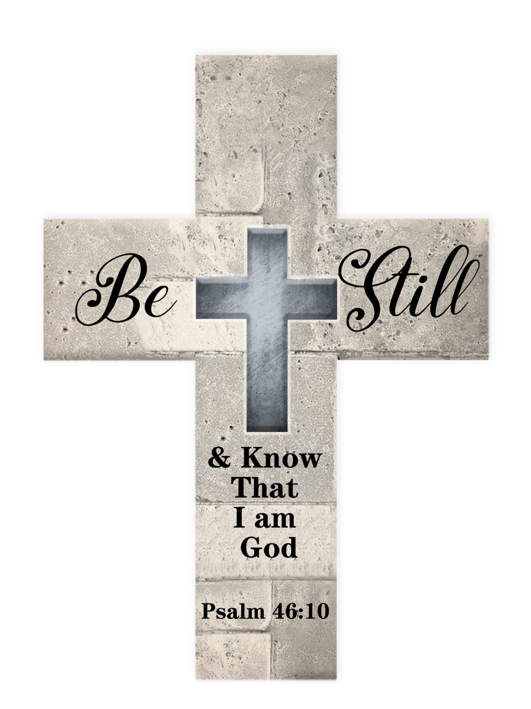Be Still and Know That I Am God Wood Cross Wall Sign Plaque Farmhouse Living Room Home Decor Wood Wall Art Cross Plaque 5x7 inch