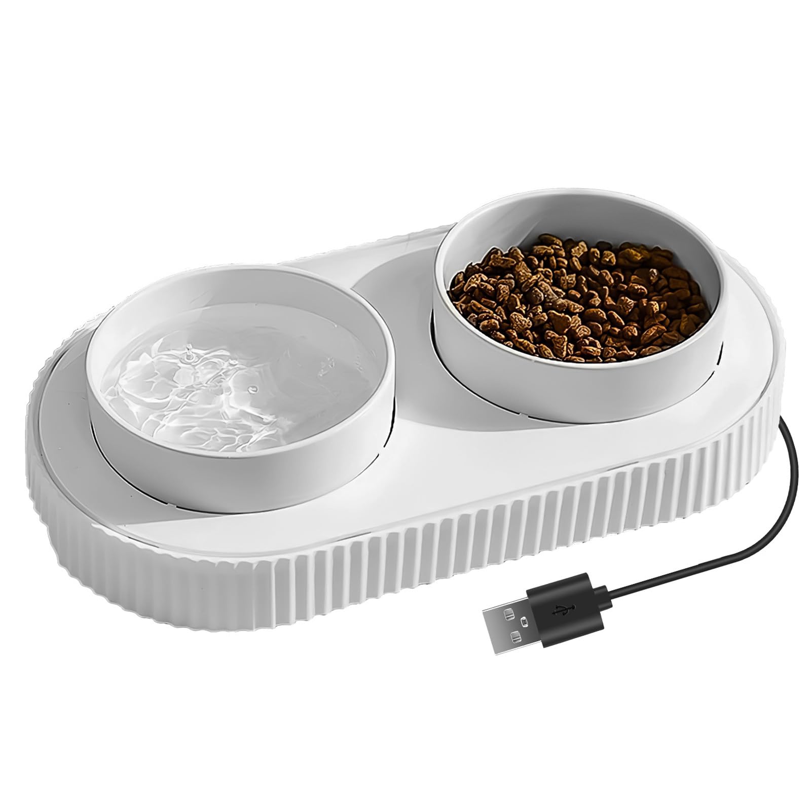 Heated Water Bowl for Dog & Cat, Outdoor Heated Pet Bowl Provides Drinkable Water, Electric Heated Dog Bowl Smart Thermal Bowl in Winter for Birds Chickens, 2Bowl
