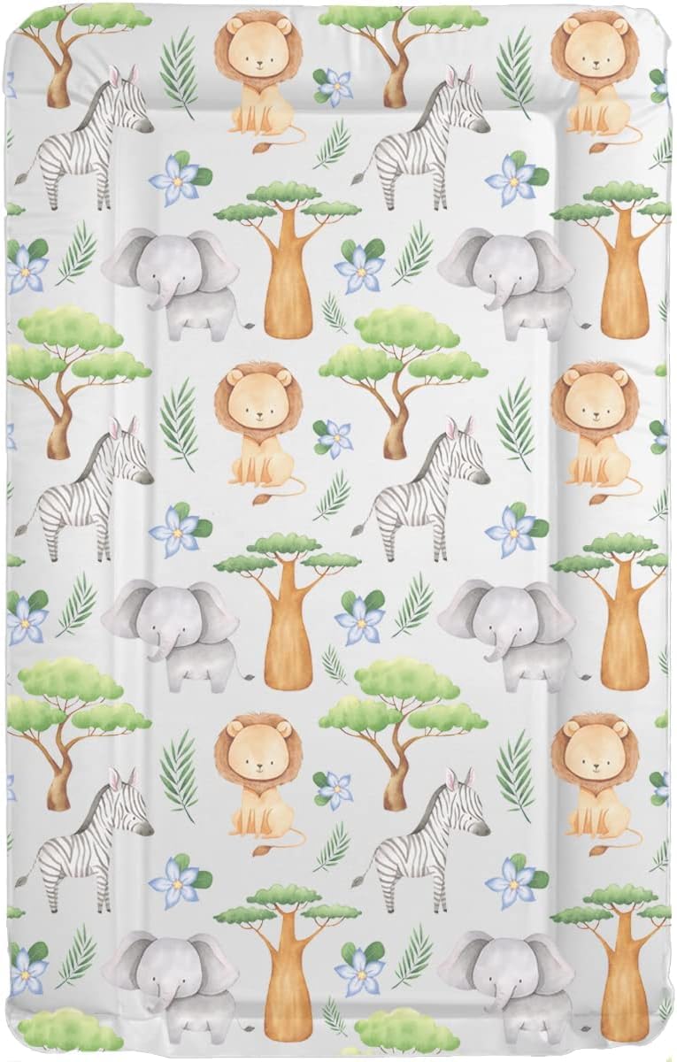 Sunnybabies Baby Changing Mat, Waterproof, Multiple Nursery Designs, Unisex Patterns (Safari Pastel) — image 1